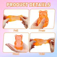New Bear Shaped Squeeze And Release Toys, Slow Rebound Release Toys, Casual Holiday Gifts, High Aesthetic Dopamine Colors- Soft And Slow Back,Sticky Stress Relief Toy,Cute Stuff,Travel Portable Fidget Squeeze Toys,Squishy,Perfect For All Ages Austism,Ideal Holiday Gifts,Fun Cute Gift,Birthday Gifts,Easter Gifts,Halloween Gifts,Christmas Gifts,Christmas Stocking Fillers,Party Bag Fillers(Orange) - 橘色 - 查看 4