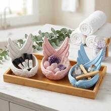 Angel Wing Jewelry Tray Decorative Trinket Dish Catchall Bowl For Rings Earrings Necklaces Vanity Bathroom Desk Organizer For Cosmetics Crystals Office Supplies Storage Home Decor Gift - Multicolor - View 6