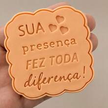 1 Cookie Cutter And 1 Cookie Stamp "Your Presence Made All The Difference" - 7.3cm – Mold For Decorated Cookies - 查看 3