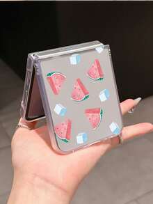 1 chiếc ốp lưng điện thoại gập đơn giản, thời trang, chất liệu PC mờ, họa tiết dưa hấu hình khối băng dễ thương, có thể bảo vệ và chống rơi vỡ. Dành cho các dòng điện thoại: Galaxy Zflip 3/Zflip 4/Zflip 5/Zflip 6/Zflip 7/ Find N3 Flip/ Razr 50 Ultra/ Razr 60 Ultra/ 60/ Lola Razr 50/ MIX Flip/ Galaxy Z Flip 7 FE - Trong sáng - Xem 9