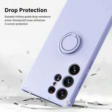 Capa de silicone com suporte e anel magnético para Galaxy S25, S25 Plus, S25 Ultra, S26, S26 Plus, S26 Ultra, A17, A37, A57 - Roxo Lilás - Ver 7