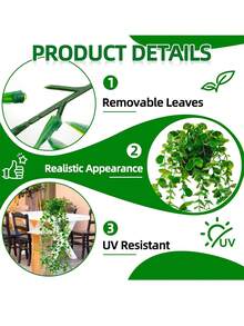 1/2/3pcs Artificial Hanging Plants, Faux Potted Eucalyptus Artificial Hanging Plants Suitable For Wall, Room, Home, Indoor, Outdoor, Shelf Decoration - Green - View 4