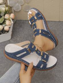 Blue Matte Finish (stitching On the Shoe Upper) - Small Strip Of Metal