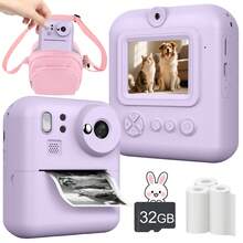 Instant Print Camera,48MP 1080P HD Point And Shoot Cameras With Flash, Digital Camera With 5 Games, Filters And Music, Instant Print Dual Lens Digital Camera Toys, Selfie Digital Camera For Print Paper, Christmas Holiday Birthday Gifts - Multicolor - View 15