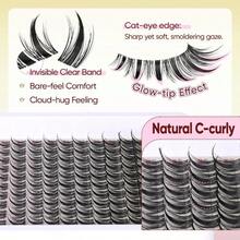 Fairy Lash Clusters Manga Eyelash Clusters Natural Lash Clusters With Spikes Wispy Cluster Eyelash Extensions Anime Lashes Extensions Wet Look With Band 10-18MM By - B2-Natural Fairy lash clusters - Xem 4