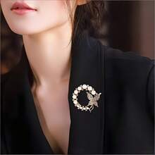 Ghim cài áo hình bướm đính ngọc trai dành cho nữ, phụ kiện cài ve áo tinh tế, thiết kế đa năng. - Nhiều màu - Xem 3