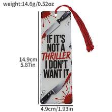 惊悚悬疑主题亚克力书签，创意暗黑悬疑书签，血迹斑斑的刀纹图案，悬疑风格文学礼品，适合神秘、侦探和犯罪小说爱好者 - 均碼 - 查看 3