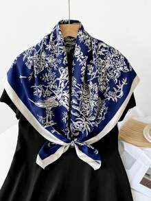 1件装女士波西米亚风仿丝斜纹围巾头带，适合日常佩戴 - 多色-斜紋綢 - 查看 11