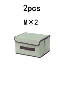 Scatola di stoccaggio pieghevole in tessuto ad alta capacità con coperchio antipolvere, organizer di stoccaggio con specifiche di dimensioni multiple, con maniglia integrata, disponibile in vari eleganti colori Morandi solidi, realizzato in morbido tessuto di lino premium con struttura stabile - Multicolore - Visualizzare 15