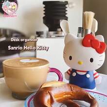 (Autorizado) Contenedor de almacenamiento multifuncional con personaje de dibujos animados Sanrio HelloKitty, almacenamiento de papelería de escritorio de oficina, contenedor de almacenamiento de brochas de maquillaje, almacenamiento de cepillos de dientes, decoración exquisita del hogar, adecuado para regalos de vacaciones - Dibujos animados - Ver 7