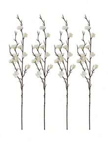 4/8 piezas Flores artificiales de ciruelo blanco de 55 cm, delicadas flores de tallo largo de plástico para decoración del hogar, hotel, oficina, boda, fiesta, jardín - Multicolor - Ver 12