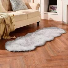 1pc Faux Wool Non-Slip Area Rug/Mat, Modern Minimalist Faux Wool Indoor Carpet, Soft Fluffy Small Rug, Woven Knitted Carpet, Suitable For Living Room, Bedroom, Game Room, Dorm, Sofa, Room Decor, Study And Entertainment Area - Easy To Clean, An Ideal Choice For Year-Round Indoor Home Decor. Can Be Used As A Luxurious Minimalist Living Room Rug, Bedroom Rug Or Bedside Rug. - Black and White - View 16