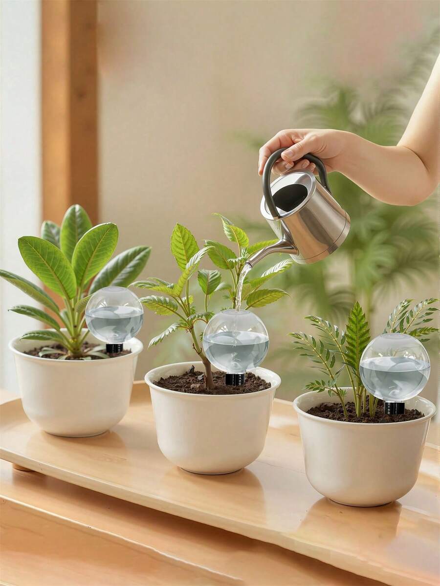 1个大容量自动植物浇水球,家用花卉浇水装置,滴灌式浇水系统,适用于室内/室外盆栽植物、吊篮、园艺工具和草坪护理配件,植物浇水球 - 多色 - 查看 1