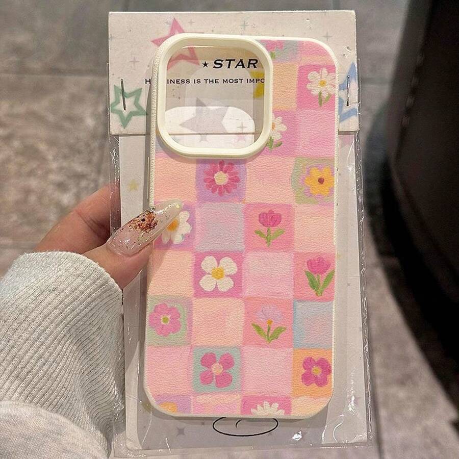 1pc  1pc Phone Case: Oil Painting Plaid Floral Pattern Phone Case For IPhone 17 Pro Max, 17 Air/16 Pro Max/16 Plus/15 Pro Max/15 Pro/15 Plus/15/14 Pro Max/14 Pro/14 Plus/14/13 Pro Max/13 Pro/13/12 Pro Max/12 Pro/12/11 Pro Max/11. Premium, Soft Case, New Phone Case Summer Phone Case Summer - 1pc - 查看 1