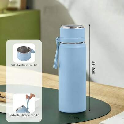 1 pieza Botella de agua de acero inoxidable aislada al vacío de 500ml, para deportes al aire libre, jarra de agua portátil de 500ml, adecuada para camping, senderismo, fitness, bebidas al aire libre, sin necesidad de carga, adecuada para regalos de Navidad, Halloween, Día de San Valentín