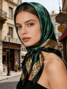 1件装女士波西米亚风仿丝斜纹围巾头带，适合日常佩戴 - 多色-斜紋綢 - 查看 6