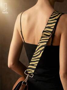 Dây đeo vai có thể điều chỉnh, họa tiết da báo, khóa kim loại màu vàng, phù hợp với túi xách nữ. - Nhiều màu - Xem 11