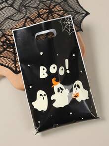 10/25/50 piezas Bolsas de embalaje de fantasmas de Halloween, bolsas de dulces, suministros de embalaje de regalos para fiestas de Halloween, embalaje, bolsas de fiesta, decoraciones de Halloween, bolsas de dulces, suministros para fiestas de Halloween, recuerdos de fiesta, bolsas de dulces de Halloween, decoración aterradora, decoración del hogar de Halloween, decoración de la habitación de Halloween - fantasma - Ver 5