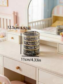 OBOVAY 1 pieza Caja de almacenamiento giratoria de múltiples capas para accesorios de cabello, adecuada para suministros para bebés, artículos esenciales para bebés, accesorios para el cabello, habitación infantil - Multicolor - Ver 4