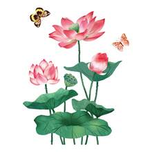 Hình dán cửa sổ hoa sen và bướm, tự dính, dễ dàng tháo gỡ, mang lại cảm giác tươi mới cho phòng khách, lối vào, phòng học, phòng ngủ, tô điểm thêm vẻ lãng mạn mùa hè trên cửa kính! - hoa sen - Xem 5