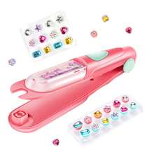 Gem Stamp Hair Accessory Set, Shiny Hair Gems, Girls' Toys, Hair Styling Tools, Includes Reusable Shiny Diamonds, Christmas/Birthday Gift, Christmas Stocking Stuffers (Random Colors And Details) - Pink - View 10