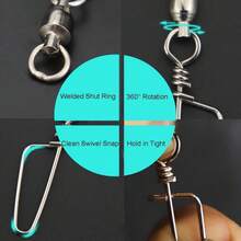 Avlcoaky 34 chiếc/hộp Khóa xoay bi chịu lực cao, dụng cụ câu cá, khóa xoay có chốt, khóa xoay có chốt, khóa xoay câu cá nước mặn - màu đen - Xem 5