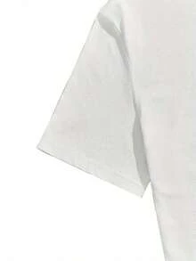 short-sleeve1 pieza, Camiseta de algodón con diseño gráfico de PANDA lindo - Informal, corte holgado, transpirable, lavable a máquina, negro con texto blanco, TALLA GRANDE, suave, amigable con la piel, cómoda, ropa unisex, regalo perfecto, uso en todas las estaciones100% Cotton - Blanco - Ver 4