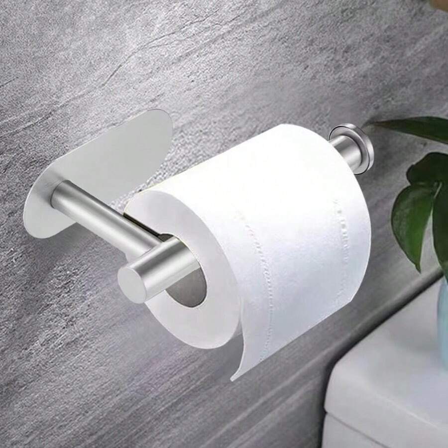 1 cái hộp đựng giấy vệ sinh bằng thép không gỉ, hộp đựng giấy vệ sinh cuộn có thể thu gọn, không cần khoan.