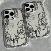 Phone Case: Fashion Art Y2K Retro Gothic Phone Case, Suitable For IPhone 17/16e/16/15/14/13/12/11 Pro Max/Air/X/XR/XSMAX/8/7 Plus, Metal Silver Lens Frame, Transparent Soft Back Cover - 無色 - 查看 2