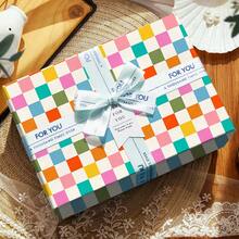 5m/Roll Colorful Plaid Wrapping Paper Roll - Mini Roll - Width: 17 Inches (43cm) - Colorful Checkered Design, Perfect For Weddings, Bridal Showers, Birthday Celebrations - Colored Grid - 5m - View 6