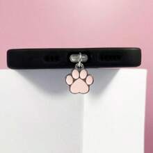 3 piezas Accesorios de tapón antipolvo de metal con diseño de pata de gato, tapón para puerto de carga de teléfono - Multicolor - Ver 13