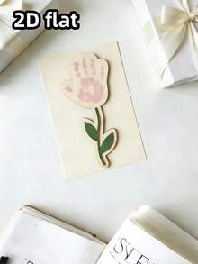 1pc Blank Wooden Flower Bud Decor, Wooden DIY Handprint Art Flower Card, Warm Home Decor, Mother's Day Handprint Flower DIY Floral Card, Suitable For Living Room, Bedroom, Office Desk, Mother's Day, Wedding Anniversary, Friends, Christmas, High-End Home Gift - One Mother's Day Handprint Flower - View 4