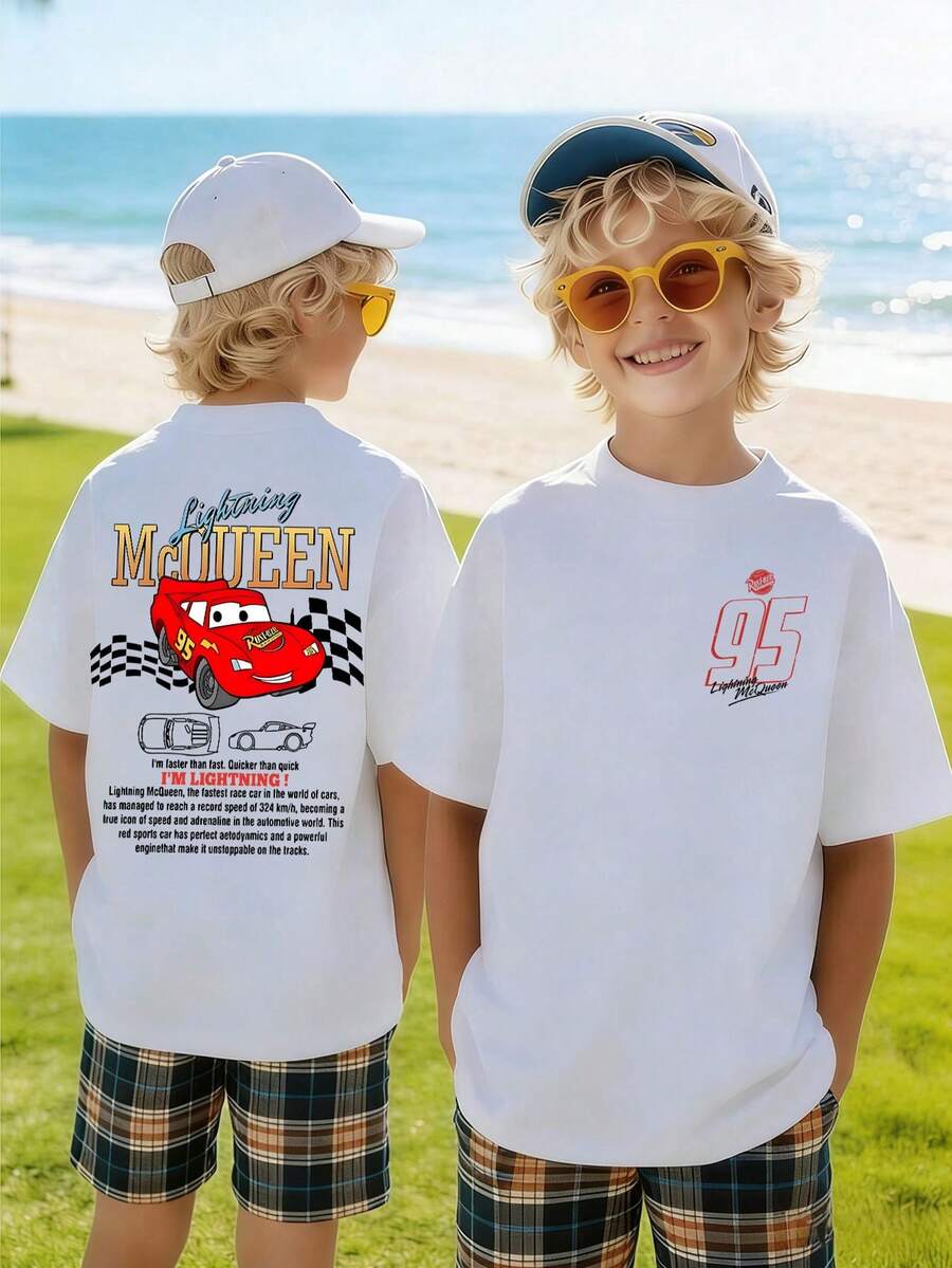 La camiseta de verano de *Zootopia 2* de Disney, con personajes como Nick y Judy, es perfecta para que niños y niñas la usen en fiestas navideñas, comidas familiares, actividades al aire libre y durante los viajes, lo que la convierte en un regalo ideal para los niños que visitan los parques de Disney. - Blanco - Ver 1