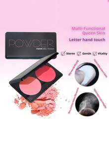 二合一哑光修容高光腮红盘，鼻影粉，打造自然光泽妆效，生日礼物，朋友礼物，情人节礼物，母亲节礼物，日常妆容，约会妆容，春夏最佳之选 - 06#山楂氣泡咖啡 - 查看 4