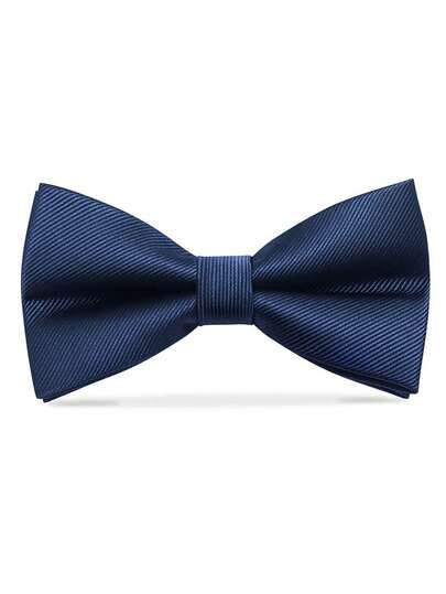 1pc Men's Navy Blue Textured Bow Tie