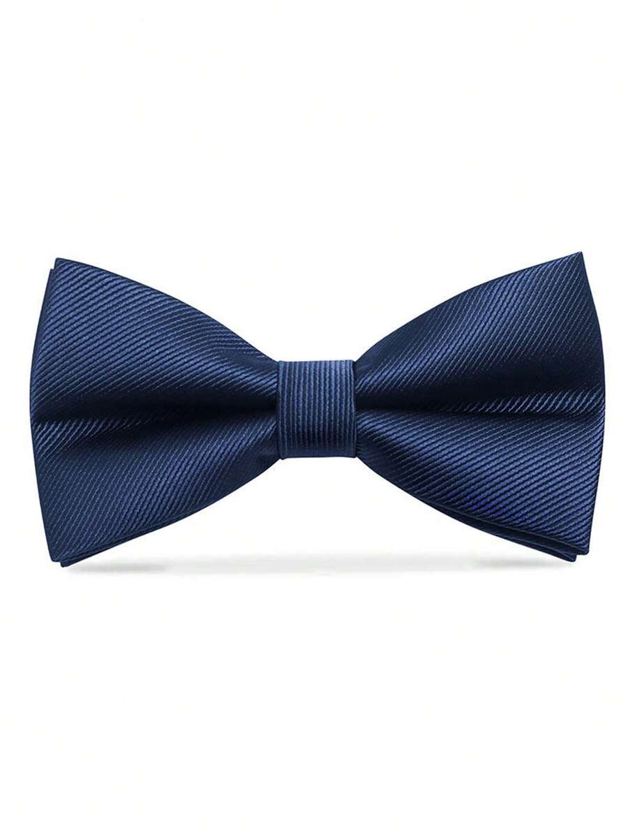 1pc Men's Navy Blue Textured Bow Tie - Navy Blue - View 1