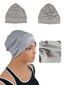 1 pièce Nouveau chapeau de vacances élastique multicolore pour femmes, foulard de tête, couvre-chef - Multicolore - Voir 6