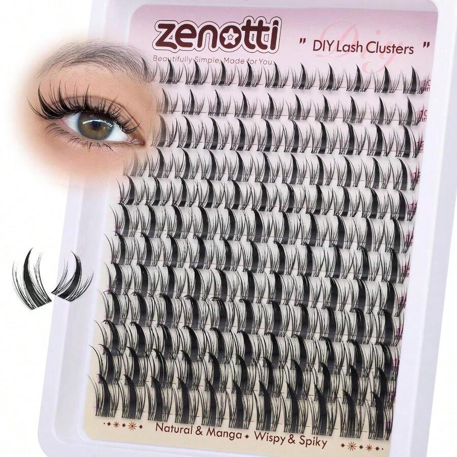Fairy Lash Clusters Manga Eyelash Clusters Natural Lash Clusters With Spikes Wispy Cluster Eyelash Extensions Anime Lashes Extensions Wet Look With Band 10-18MM By - B2-Natural Fairy lash clusters - Xem 1