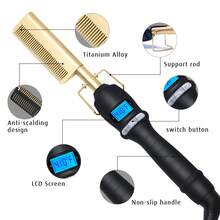 Bàn chải duỗi và uốn tóc 2 trong 1, bàn chải duỗi và uốn tóc bằng gốm chịu nhiệt cao, sử dụng được cả khi tóc ướt và khô, bàn chải râu, vật dụng cần thiết cho mùa tựu trường, quà tặng ngày lễ, dụng cụ tạo kiểu tóc unisex - màu đen - Xem 6