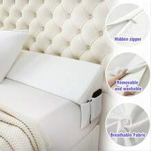 A Triangular Pillow With A Wedge Shape That Fills The 0-7 Inch Space Between Your Headboard And Mattress Or Wall, Alleviating Pressure On The Head, Neck, And Back. It'S Ideal For Sleeping And Reading - White - View 15