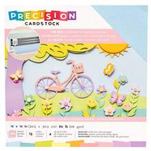American Crafts - Paquete de cartulina de precisión de 80 libras 12 x 12 pulgadas 60 unidades con textura pastel papel manualidades suministros de tarjetas decoración de tarjetas cartulina para manualidades y álbumes de recortes - Pastel/Texturizado - Ver 1