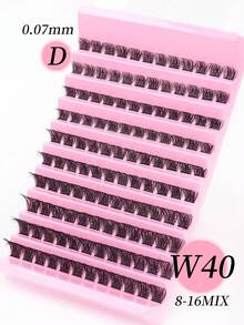 120 Pcs W40 W-Shape Cluster Eyelashes, 0.07mm C Curl 8-16mm Mixed, Cartoon Fluffy Dense Individual False Lashes, Beginner Home DIY Extensions - C - View 2