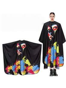 1pc Professional Hairstylist Exclusive Fashion Haircutting Cape, New Design For Women, Waterproof Adjustable Hair Salon Apron (Gift For Her/Him/Romantic/Couple/Valentine's Day/Back To School/Travel Essential/Women's Hair Accessories/Comb/Hairstyling Tools/Hairdryer/Hair/Hairstylist/Salon Products/Hairdryer/Hair/Accessories/Salon Products/Hairstyling Tools) - Multicolor - View 3
