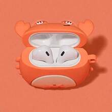 1pc 3D Cute Alien Bluetooth Earphone Protective Case, Compatible With Apple 1/2/3/4/Pro/Pro2, Beach Crab, Adorable Spring Pig - Multicolor - View 1