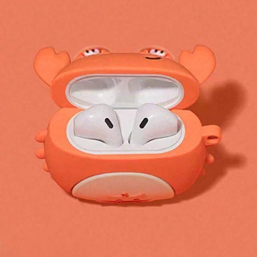 1pc 3D Cute Alien Bluetooth Earphone Protective Case, Compatible With Apple 1/2/3/4/Pro/Pro2, Beach Crab, Adorable Spring Pig - Multicolor - View 1