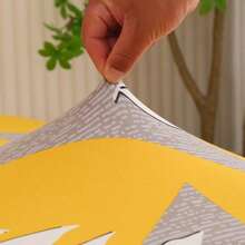 1pc Stretchable Milk Silk Headboard Cover, All Inclusive, Simple Geometric Pattern Design, Soft Polyester Fiber Fabric, Modern Style Bedroom Furniture Protective Cover Suitable For Single And Double Beds - Yellow - View 5