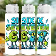 1pc Pink Plastic Sports Water Bottle With Printed Number 67, 750ml/26oz, Cute Print, Leak-Proof Bounce Cap, Lightweight & Durable, Large Capacity, Reusable - White - View 13