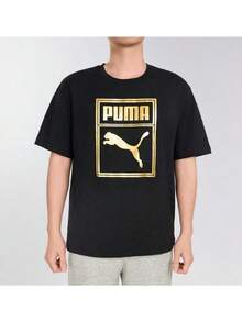 Áo thun cổ tròn tay ngắn unisex Puma, kiểu dáng thường ngày, thoải mái, thoáng khí, hàng mới về mùa xuân 2026, áo đôi 689271-01 - màu đen - Xem 2