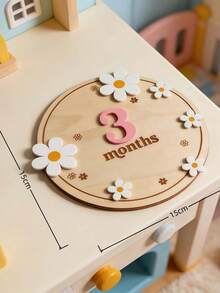 木质圆形日历卡、木质里程碑纪念卡套装、木质里程碑胎记、摄影里程碑卡、1个月至1岁成长卡、孕期里程碑拍照道具、圣诞节和新年礼物 - 彩色 - 查看 5