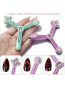 annies 4-In-1 Cat Eye Magnet Wand, 5x Stronger Magnetic Nail Art Tool For Gel Polish, Easy To Create Star/Flower/Curve Effect 1pc/3pcs - Multicolor - View 4